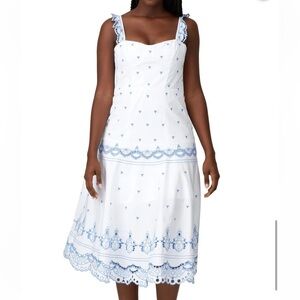 Jonathan Simkhai Eyelet Embroidered Bustier Midi Dress